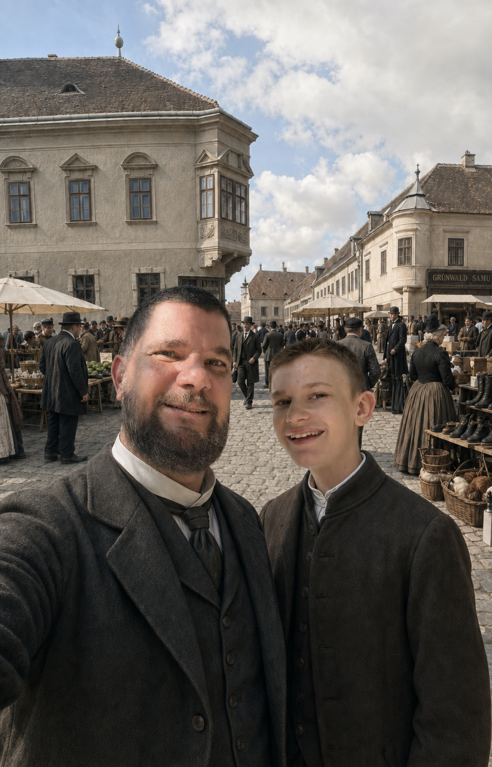 Piacnap a régi Budán – illusztratív AI-rekonstrukció